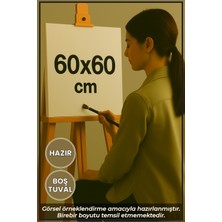 KOSS Dijital 60X60CM 1 Adet Kare Boş Tuval Kanvas Resim Tuvali, Sanat Hobi Boyama Için Hazır Tuval