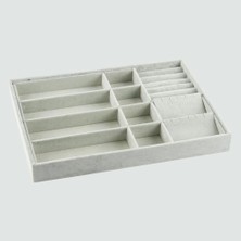 Megass Dekor Helsinki Model Süet Kaplama Gri Renk 24/34 cm Takı Sergileme Standı