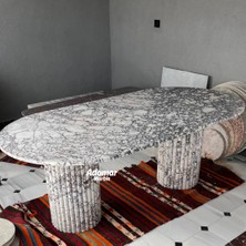 Adomar Marble Menekşe Yemek Masası