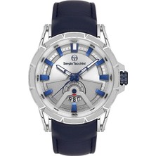 Sergio Tacchini ST.1.10455-3 Takvim Göstergeli Deri Kordon Laciver Renk Erkek Kol Saati