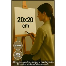 KOSS Dijital 20X20CM 1 Adet Kare Boş Tuval Kanvas Resim Tuvali, Sanat Hobi Boyama Için Hazır Tuval