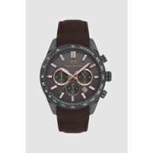 Sergio Tacchini ST.1.10441-5 Tachymeter Deri Kordon Fonksiyonlar Aktif Kahverengi Erkek Kol Saati