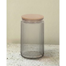 Leelahome Bambu Vakum Kapaklı Cam Saklama Kabı 1500 ml