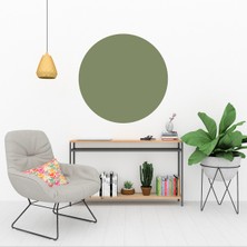 KOSS Dijital Bohem Tarzı Modern Yeşil Yuvarlak Sticker, Yuvarlak Duvar Stickerı, Boho Tarzı Minimal Duvar Dekoru