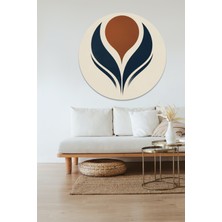 KOSS Dijital Modern Minimal Desenler Sticker, Yuvarlak Şekilli Sticker, Soyut Bohem Tarzı Duvar Dekoru