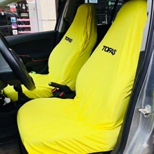 Oto Aksesuarcım Likralı Kumaş Servis Kılıfı Ön 2\'li Tofaş Yazılı Sarı