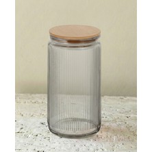 Leelahome Bambu Vakum Kapaklı Cam Saklama Kabı 2000 ml