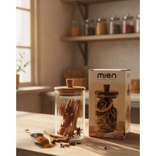 Mien 420 ml Akasya Kapaklı Cam Baharatlık – Saklama Kavanozu – Tekli