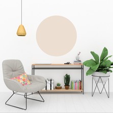 KOSS Dijital Bohem Tarzı Modern Krem Yuvarlak Sticker, Yuvarlak Duvar Stickerı, Boho Tarzı Minimal Duvar Dekoru