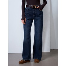 Dilvin 72123 %100 Pamuk Wide Leg Jean-Lacivert