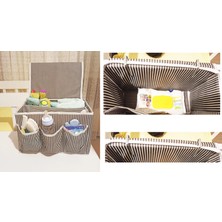 SiHako Tutturma Aparatlı Bebek Beşik Başucu Düzenleyici Kapaklı 5 Bölmeli Organizer