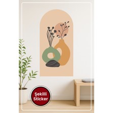 KOSS Dijital Oval Şekilli Modern Minimal Bohem Tarzı Desenli Dekoratif Duvar Sticker Ev Ofis Salon Hol