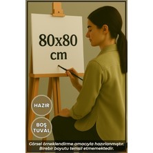 KOSS Dijital 80X80CM 1 Adet Boş Kare Tuval Kanvas Resim Tuvali, Sanat Hobi Boyama Için Hazır Tuval