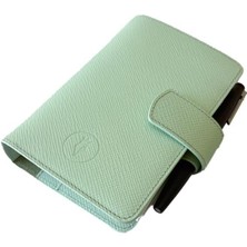 Eng Leather Saffiano Deri Koleksiyonu  A6 Defter & Kalem Çantası  Mint