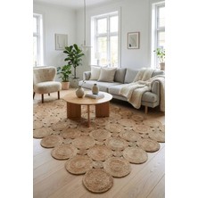 Natura El Dokuma Jüt Bohem Tarz Otantik Salon Oturma Odası Koridor Yatak Odası Natural Halı 00011A