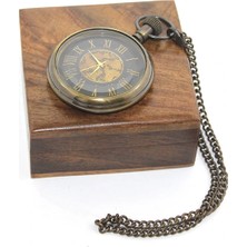 Epilons Ahşap Kutulu Pirinç Köstekli Saat Model 8