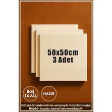 KOSS Dijital 50X50CM 3 Adet Boş Tuval Kanvas Resim Tuvali, Sanat Hobi Boyama Için Hazır Tuval