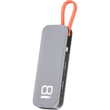 Rock TR03 Multi Fonksiyon 8 In 1 Type-C Hub