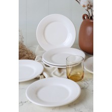 Keramika Beyaz Linda Pasta Tabağı 19 cm 6 Adet 006