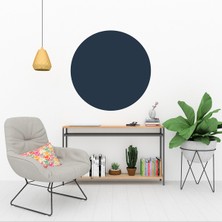 KOSS Dijital Bohem Tarzı Modern Koyu Mavi Yuvarlak Sticker, Duvar Stickerı, Boho Tarzı Minimal Duvar Dekoru