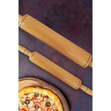 Gampus Kaliteli Ahşap Kalın Hamur Açma Merdanesi Oklavası Sağlam Büyük Boy Oklava 1 Adet Oklava