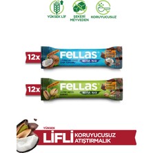 Fellas Meyve Bar (40 g) Süper İkili Kutu - 24 Adet (Hindistan Cevizli x 12 + Antep Fıstıklı x 12)