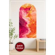 KOSS Dijital Oval Şekilli Soyut Renkli Sticker Akışkan Sanat Temalı Dekoratif Duvar Sticker