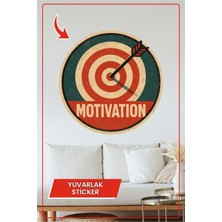 KOSS Dijital Motivation Retro Hedef Yuvarlak Sticker Ok ve Hedef Tasarımlı Vintage Tarzda Motive Edici Dekoratif