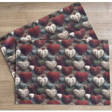 Stelo de Maro Sweetheart 3D Efektli Kalp Desenli Amerikan Servis/supla 2'li Set