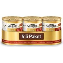 Purina Gourmet Gold Etli Parçacıklar Sos Içinde Kedi Maması – 5’li Paket