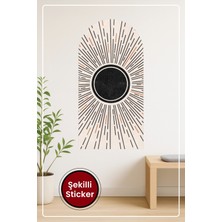KOSS Dijital Oval Şekilli Bohem Renkler ve Çizgiler Desenli Dekoratif Duvar Sticker Ev Ofis Salon Hol