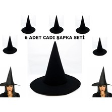 Epilons Siyah Cadı Şapkası Keçe Yetişkin Boy 6 Adet