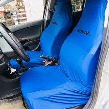 Oto Aksesuarcım Likralı Kumaş Servis Kılıfı Ön 2\'li Honda Yazılı Mavi