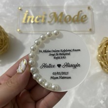 İnci Mode 10 Adet Oval  Incili Magnet Kişiye Özel Dügün,nişan,kına,6 Ay Kınası,söz Hediyesi Özel Gün Isimli Dağıtmalık