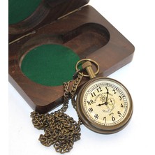 Epilons Ahşap Kutulu Pirinç Köstekli Saat Model 6