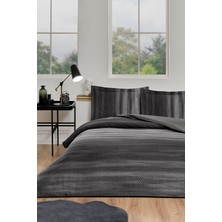 Özdilek Ranforce -Notte Antrasit- Lastikli Çarşaflı Çift Kişilik Nevresim Takımı