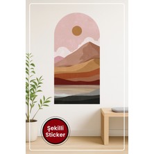 KOSS Dijital Oval Şekilli Minimal Bohem Modern Manzara Desenli Dekoratif Duvar Sticker Ev Ofis Salon