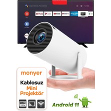 Monyer Taşınabilir Android Projeksiyon Wifi Destekli Akıllı Sinema Projektör Ultra Hd