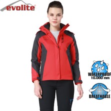 Evolite Diva Kadın 3in1 Gri/Kırmızı Mont