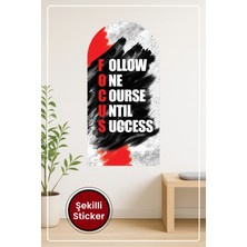KOSS Dijital Oval Şekilli Focus Yazılı Motivasyonel Dekoratif Duvar Sticker Ev Ofis Salon Hol Için Süs