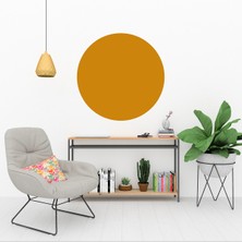 KOSS Dijital Bohem Tarzı Modern Sarı Yuvarlak Sticker, Yuvarlak Duvar Stickerı, Boho Tarzı Minimal Duvar Dekoru