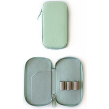 Eng Leather Saffiano Deri Koleksiyonu 3'lü Kalem Çantası Mint