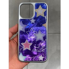 Iphone 12 ve 12 Pro Uyumlu Yıldız Desenli Epoksi Kılıf Parıltılı Silikon Telefon Kılıfı