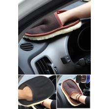 Gampus Premium Yünlü Araba Yıkama Fırçası Süngeri Toz Alma Yıkama Eldiveni Oto Yıkama Süngeri Iç Dış