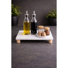 Ayaklı Doğal Mermer Yağdanlık Sunumluğu – Mutfak Için Dekoratif Organizer Standı