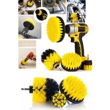 Gampus 3 Lü Set Matkap Ucuna Takılabilen Banyo Küvet Duşakabin Oto Lastik Koltuk Yıkama Temizleme Fırçası