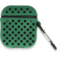  Airpods 2 (2.nesil) Spor Delikli Kılıf - Yeşil-Siyah