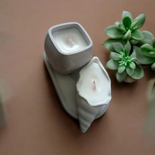 Celestia Gri Dekoratif Vanilya Kokulu Mum Set