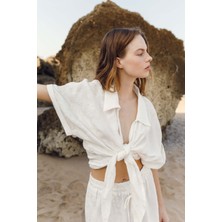 Jojomia Alice Brode Işlemeli Belden Bağlamalı Kadın Gömlek