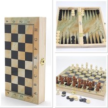 Magicool Ahşap Satranç ve Tavla Seti ALK4238